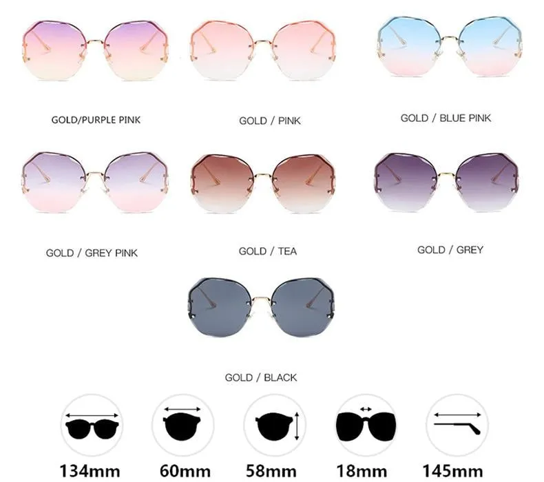 2022 Fashion Gradient Sunglasses Women Brand Design Vintage Pilot  Retro Shades Cutting Lens Gradient Sun Glasses Female UV400