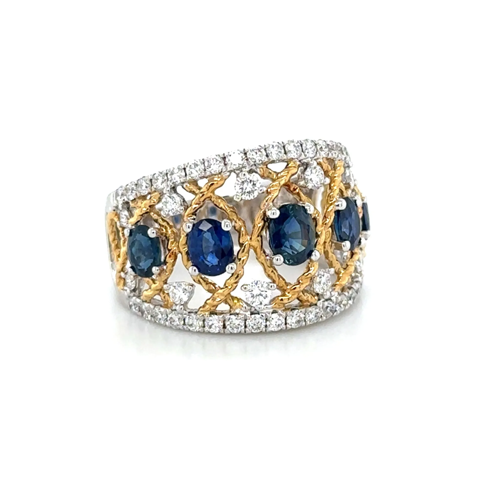2.49carat Diamond and Blue Sapphire Ring