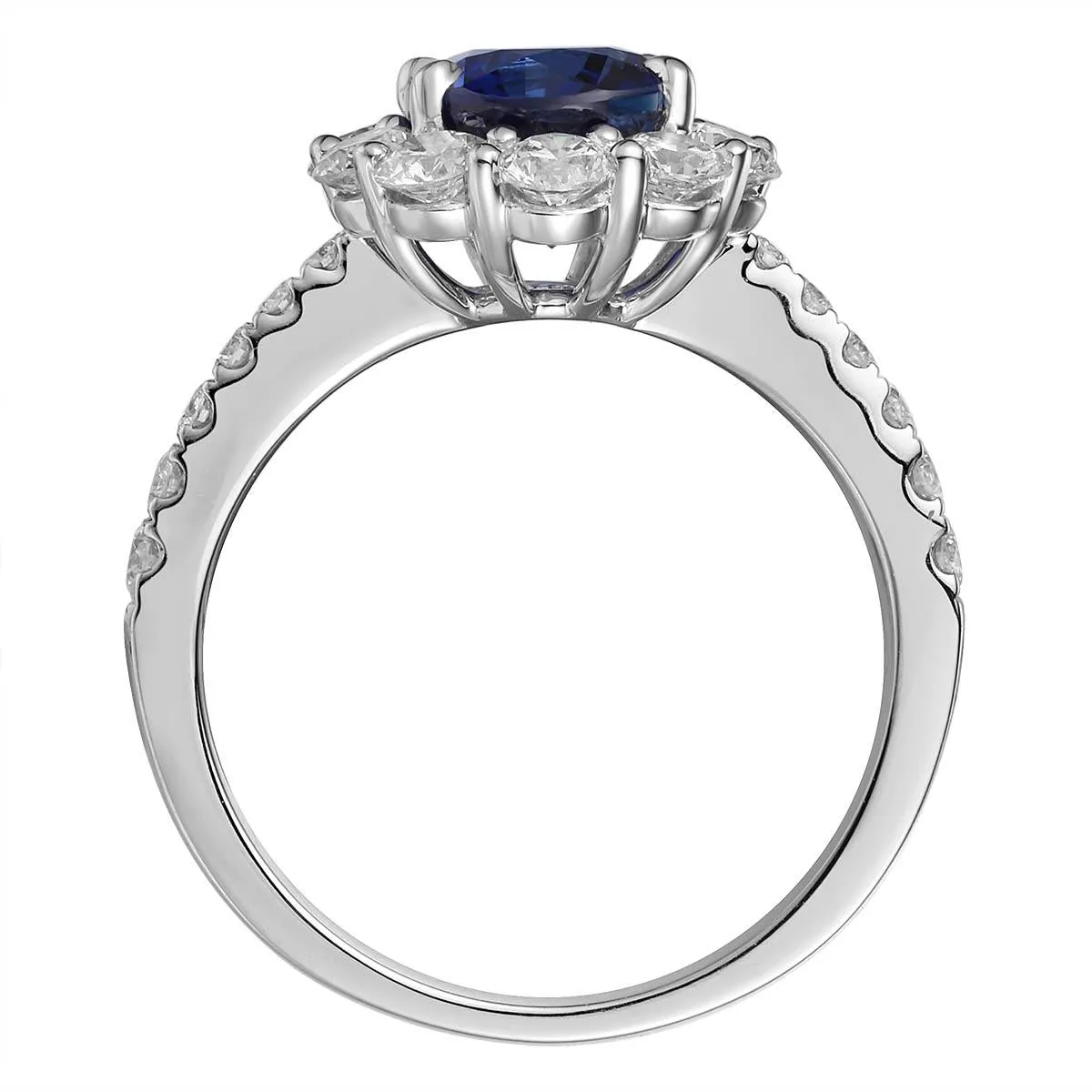 3.91ct tw Royal Blue Sapphire & Diamond Ring
