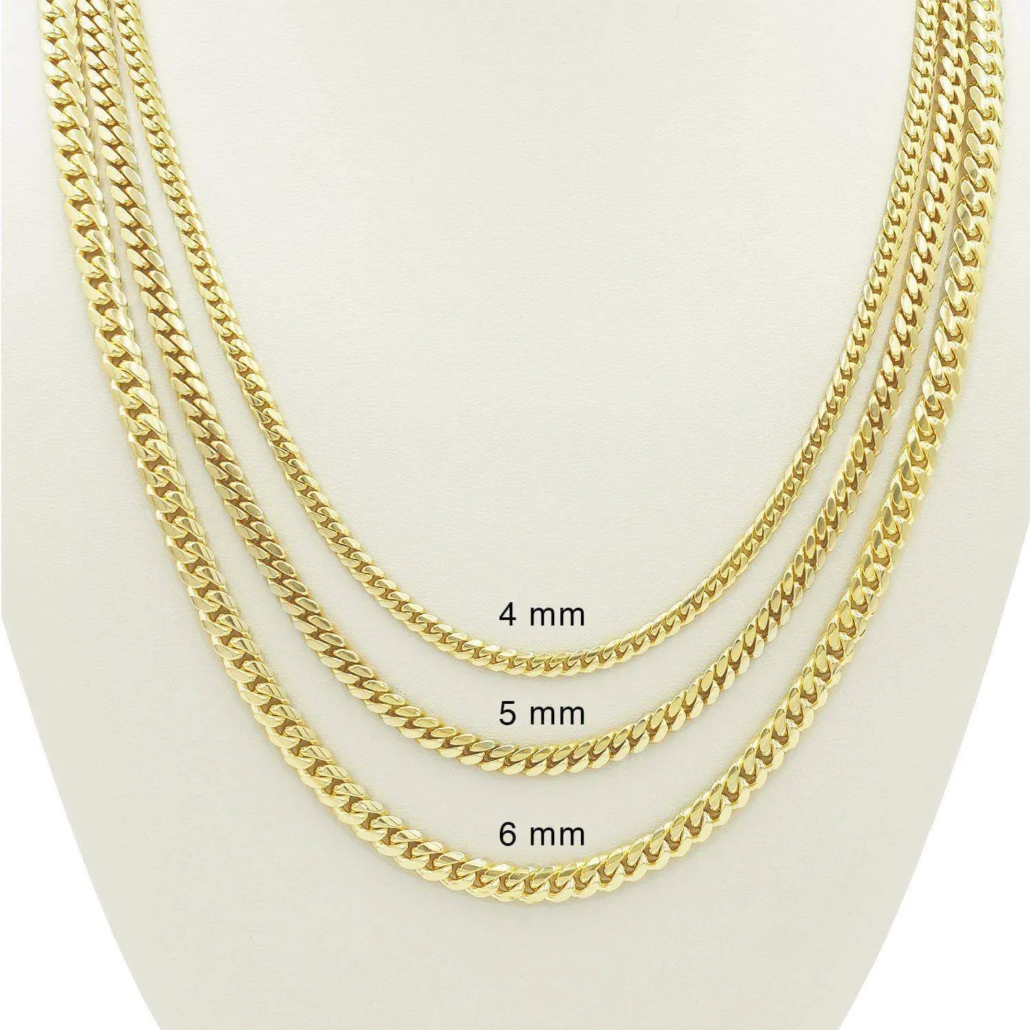 5.7mm machine-made solid Cuban Link Chain in 10K Gold