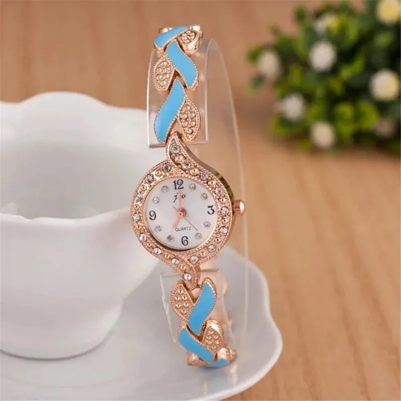 5pcs Amethyst Jewelry Set Watch For Women Love Band Jewelry