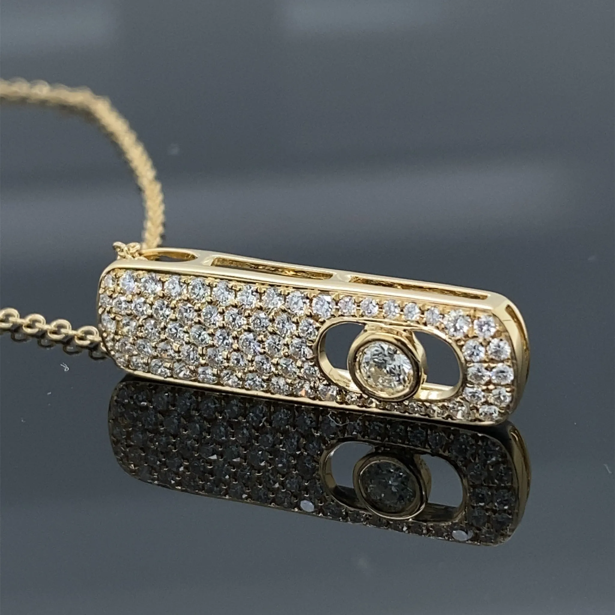 .60ct Sliding Diamond Capsule Icon Pendant
