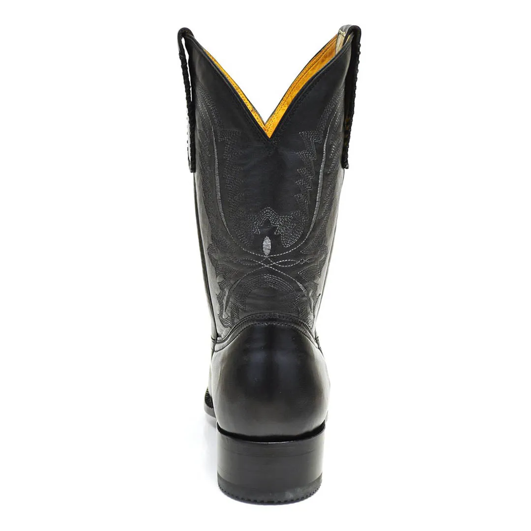 Abasolo Goat Spanish Toe Boot - Black
