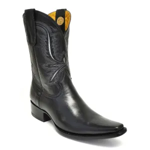 Abasolo Goat Spanish Toe Boot - Black