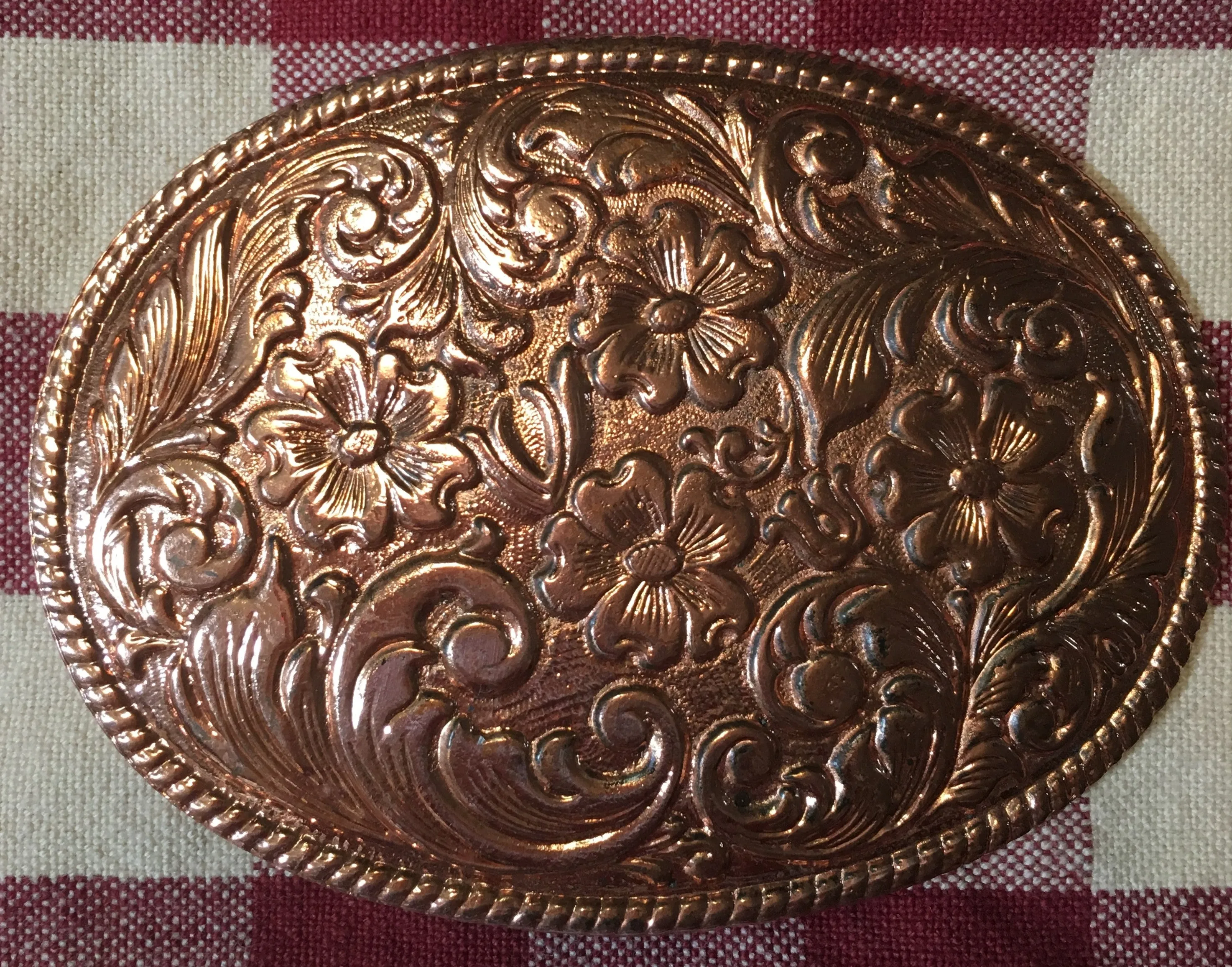 Accessory: Trophy Buckle Copper Tone Florals