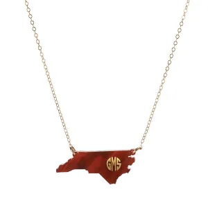 Acrylic State Monogram Necklace (WS)