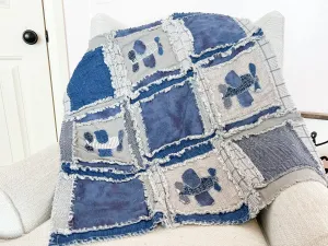 Airplane Quilt Baby Rag Quilt, Boy Crib Bedding, Baby Shower Git