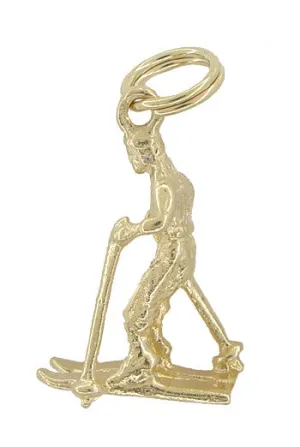 Alpine Skier Charm in 14 Karat Gold