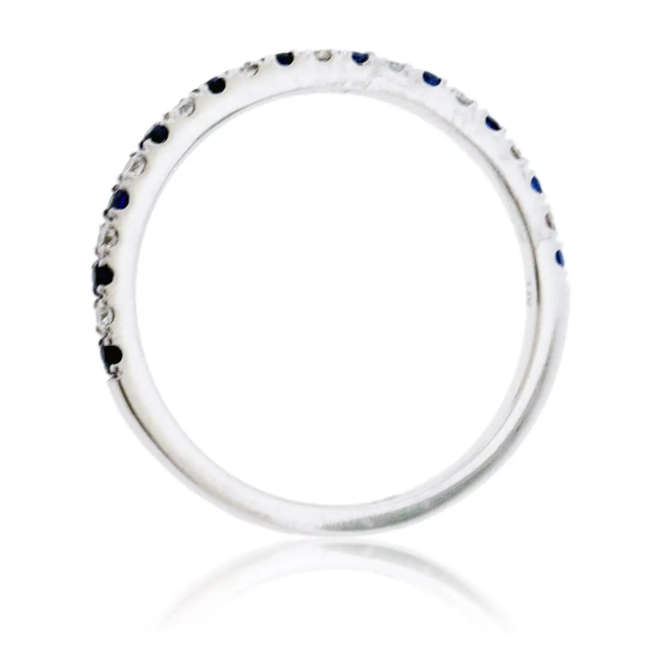 Alternating Blue Sapphire & Diamond Band