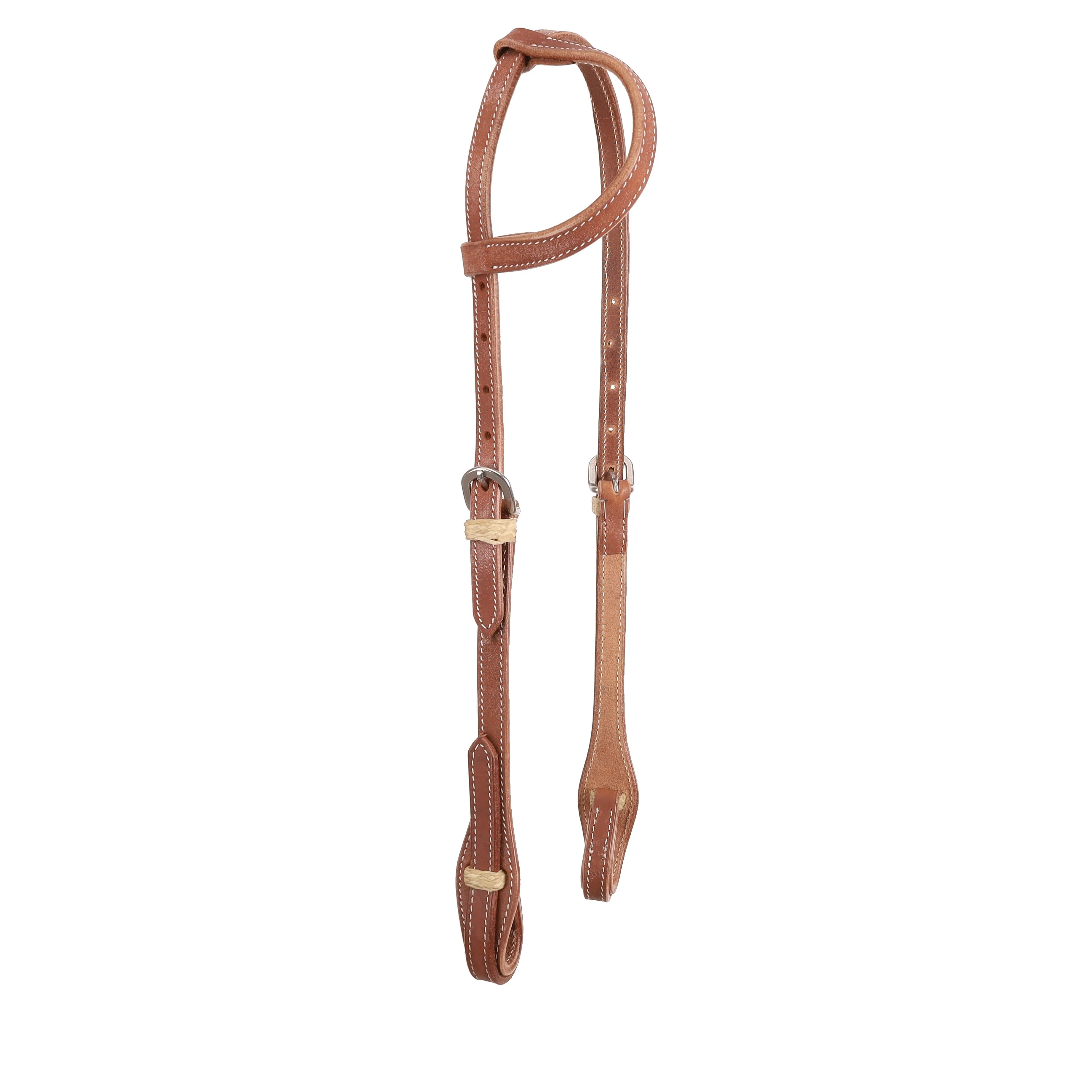 Argentina Cow Leather One Ear Headstall with Rawhide Keepers