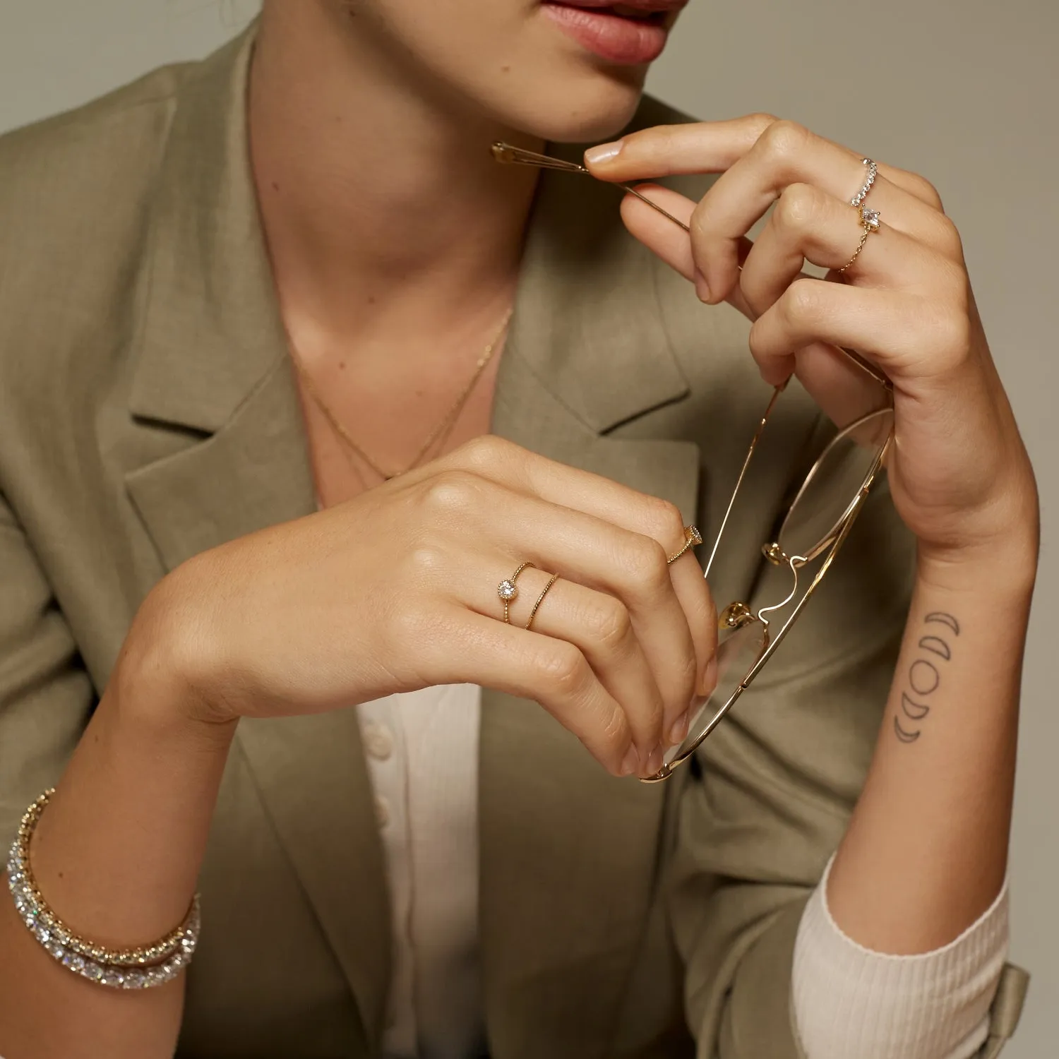 Asscher Cut Cable Chain Ring