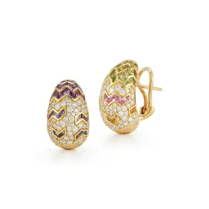 Aurora Earrings in Feather with Cobblestone White Diamonds