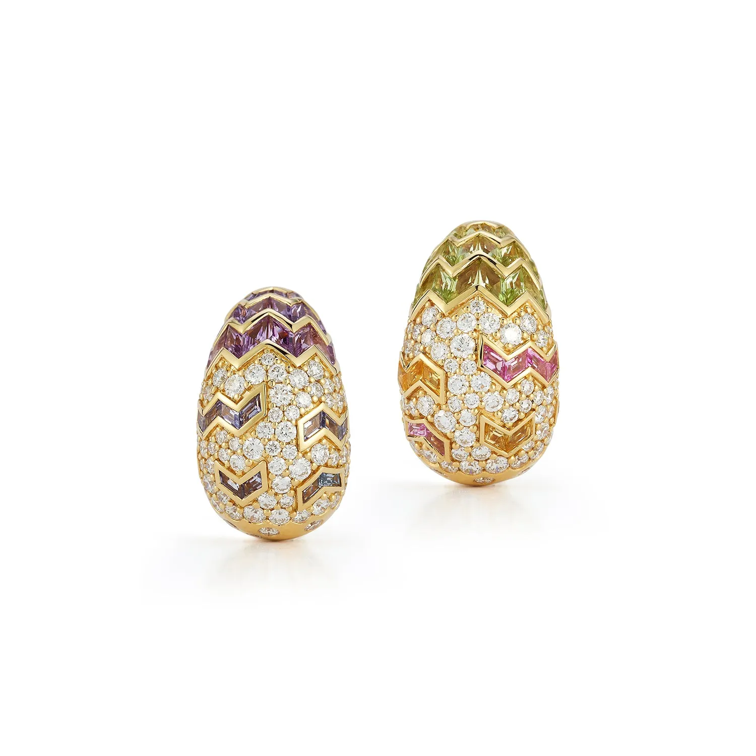 Aurora Earrings in Feather with Cobblestone White Diamonds