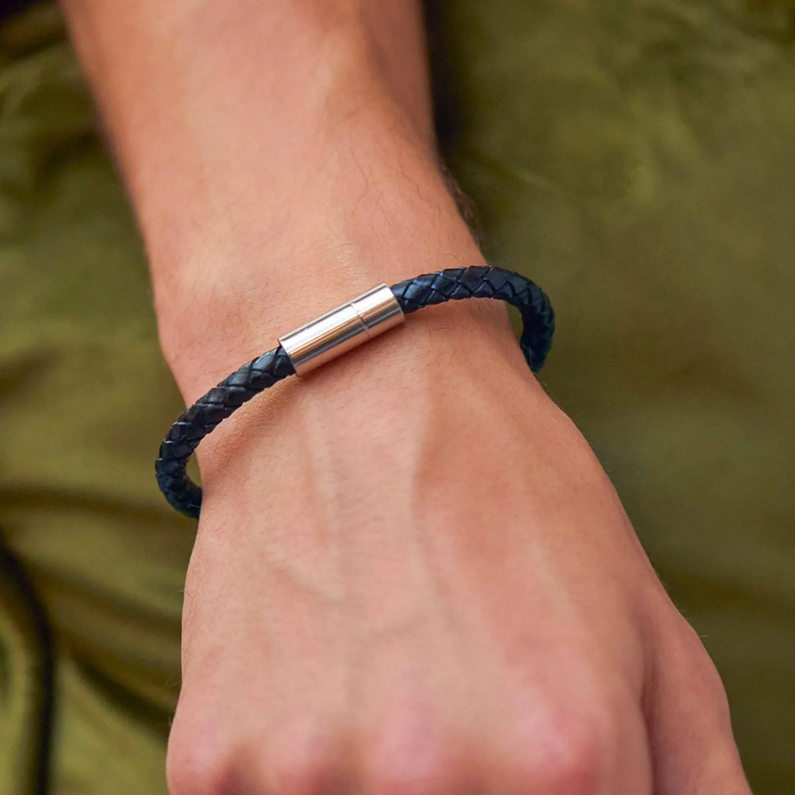 Bartlett Gents Navy Leather Bracelet
