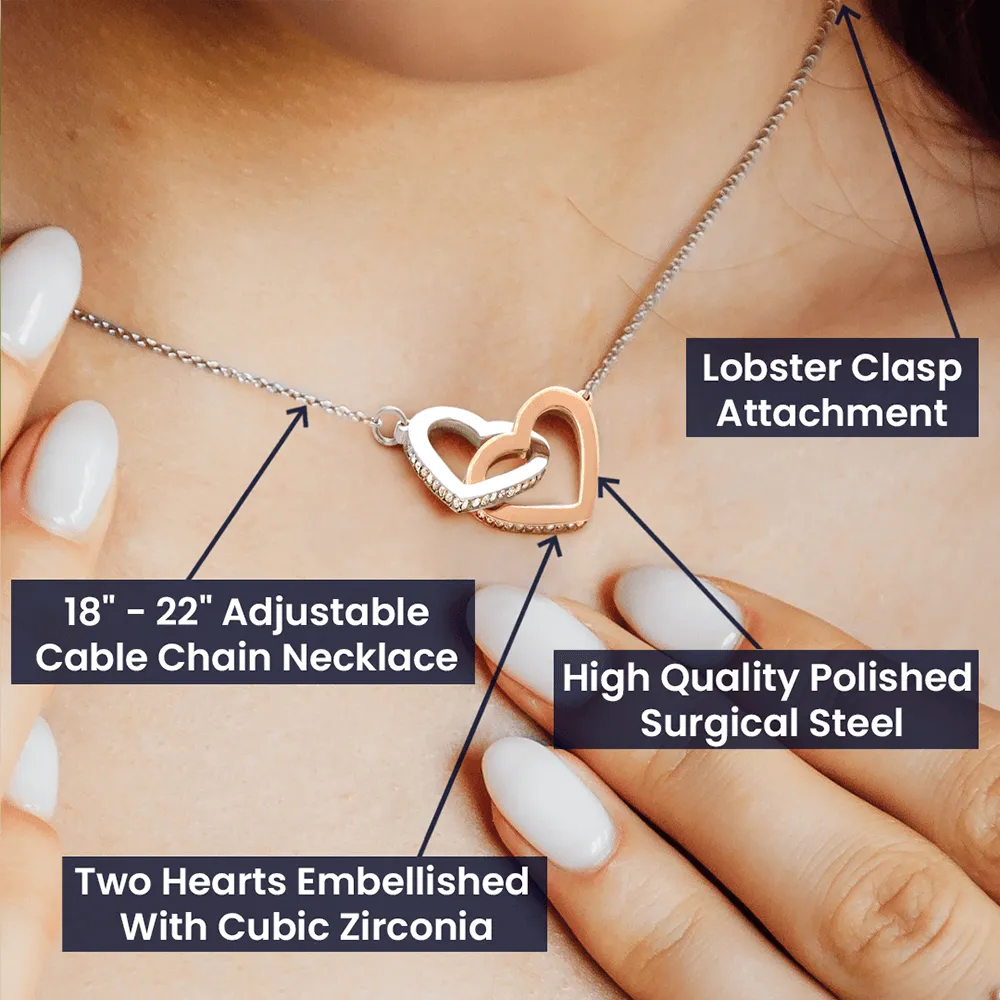 Beautiful Daughter - Blessings | Rose Gold and Stainless Steel Connected Hearts Necklace