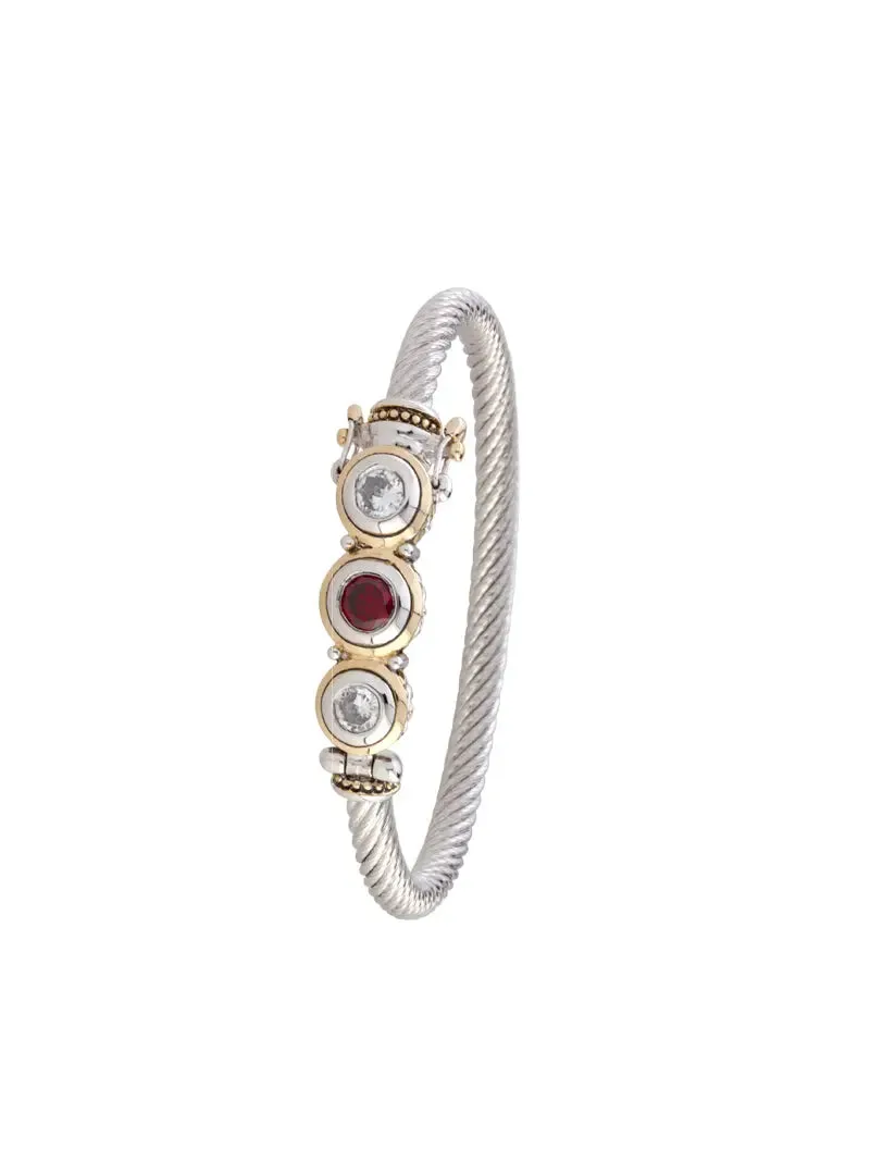 Beijos Collection - Three-Stone CZ Wire Bracelet