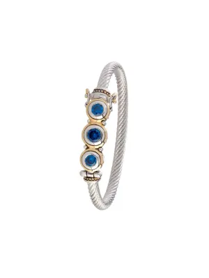 Beijos Collection - Three-Stone CZ Wire Bracelet