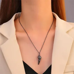 Black Crow Pendant Necklace