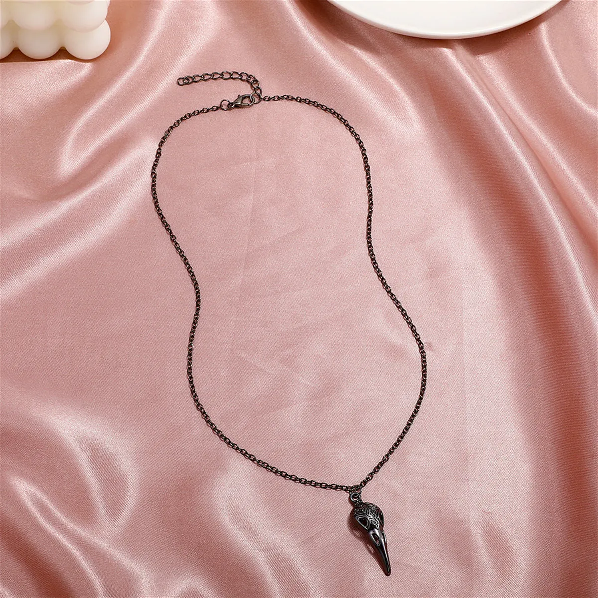 Black Crow Pendant Necklace