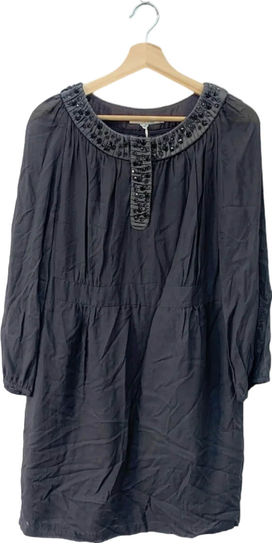 Boden Grey Embellished Neckline Dress UK 12