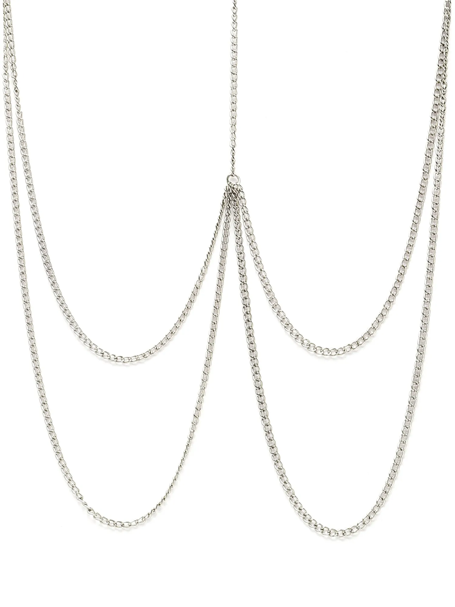 Bohey by KARATCART Silver Plated Body Chain for Women