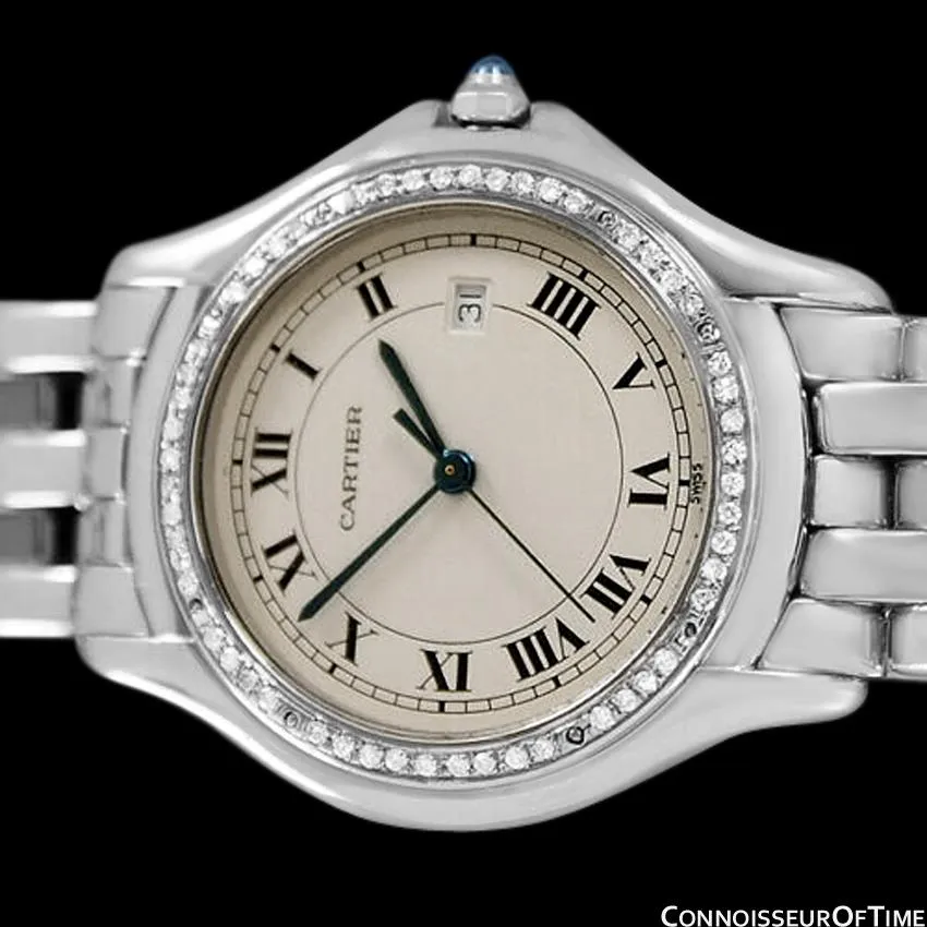 Cartier Cougar Panthere Mens Unisex Bracelet Watch - Stainless Steel & Diamonds