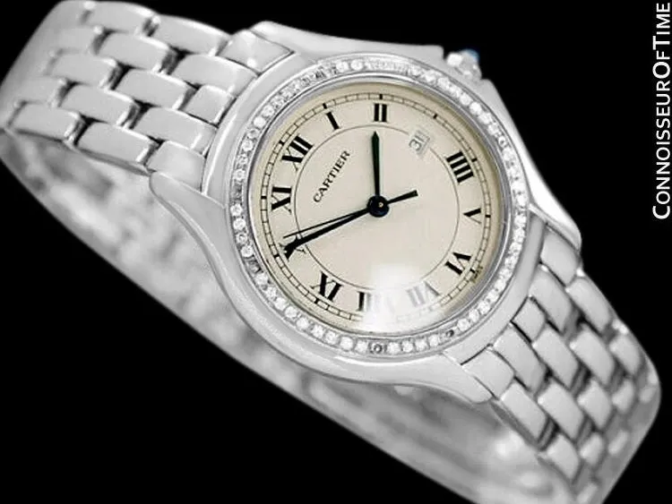 Cartier Cougar Panthere Mens Unisex Bracelet Watch - Stainless Steel & Diamonds