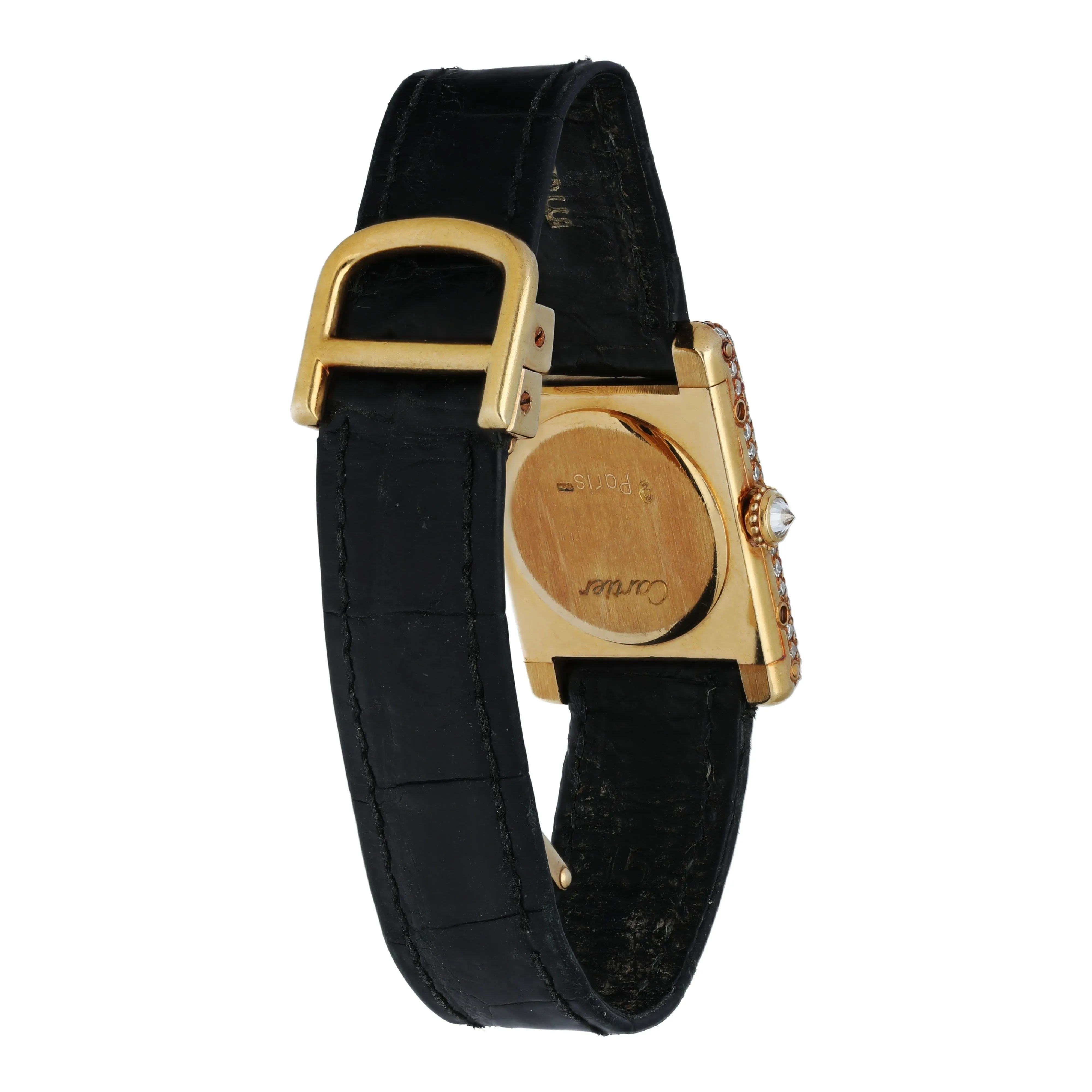 Cartier Tank Paris Diamond Dial Yellow Gold Ladies Watch
