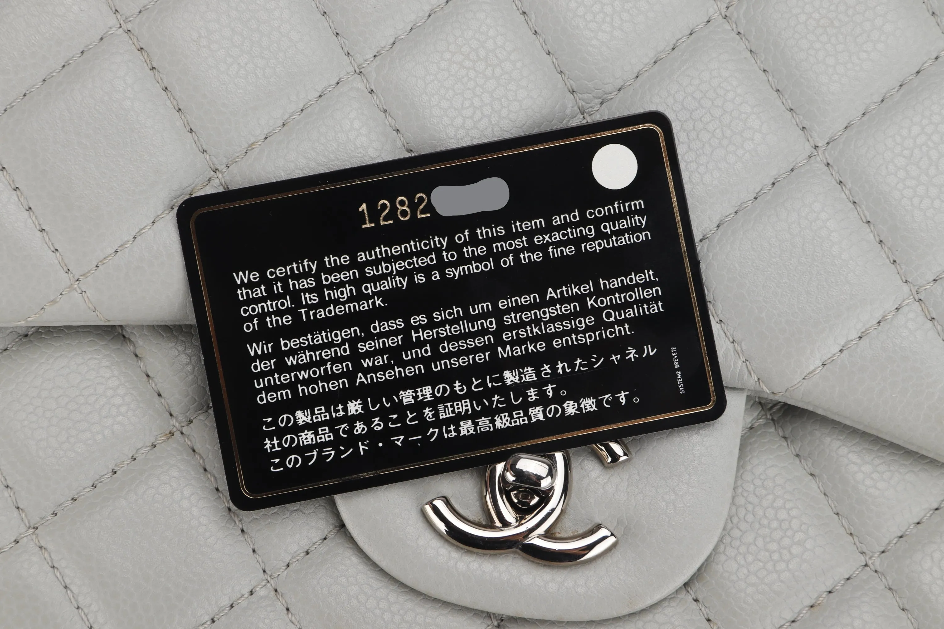 CHANEL CLASSIC SINGLE FLAP BAG (1282xxxx) JUMBO LIGHT MINT GREEN COLOR CAVIAR LEATHER, SILVER HARDWARE, WITH CARD & DUST COVER