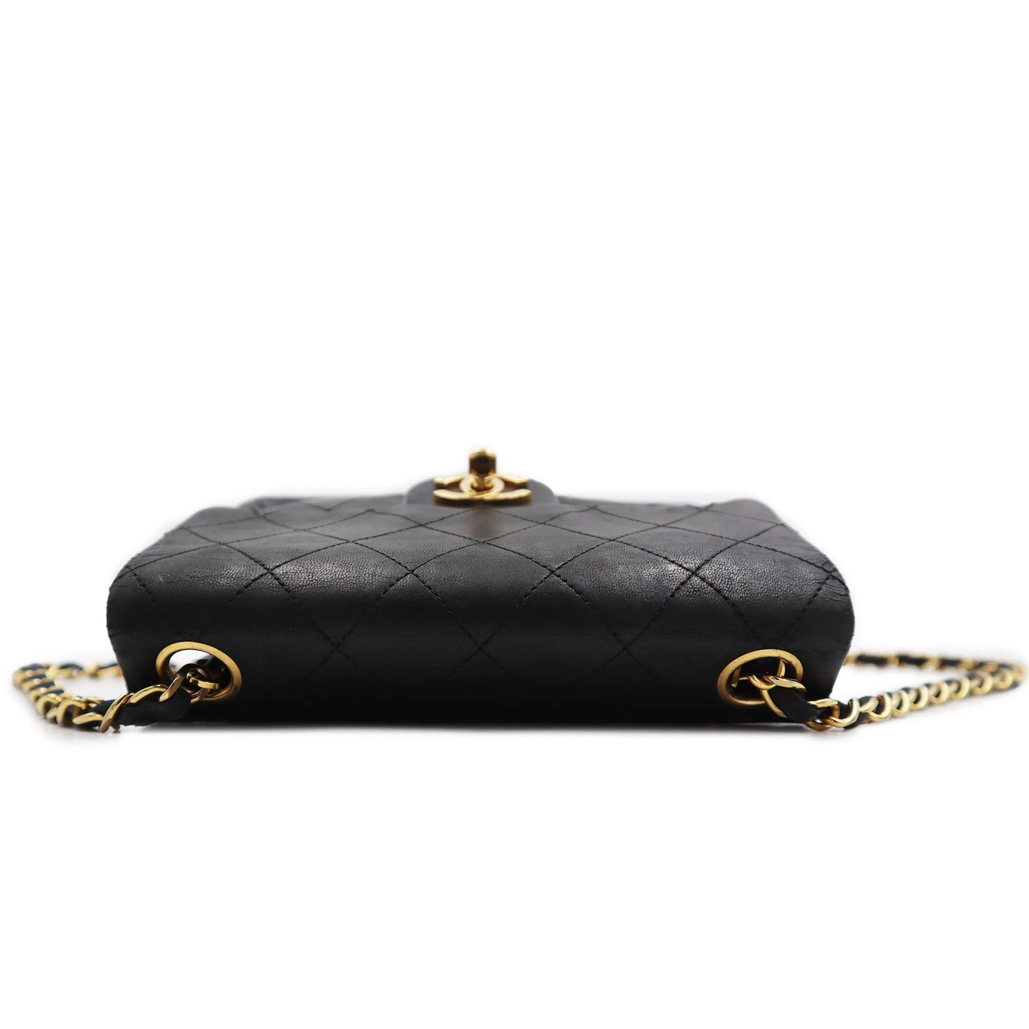 Chanel Quilted Lambskin Classic Flap Mini Chain Shoulder Bag