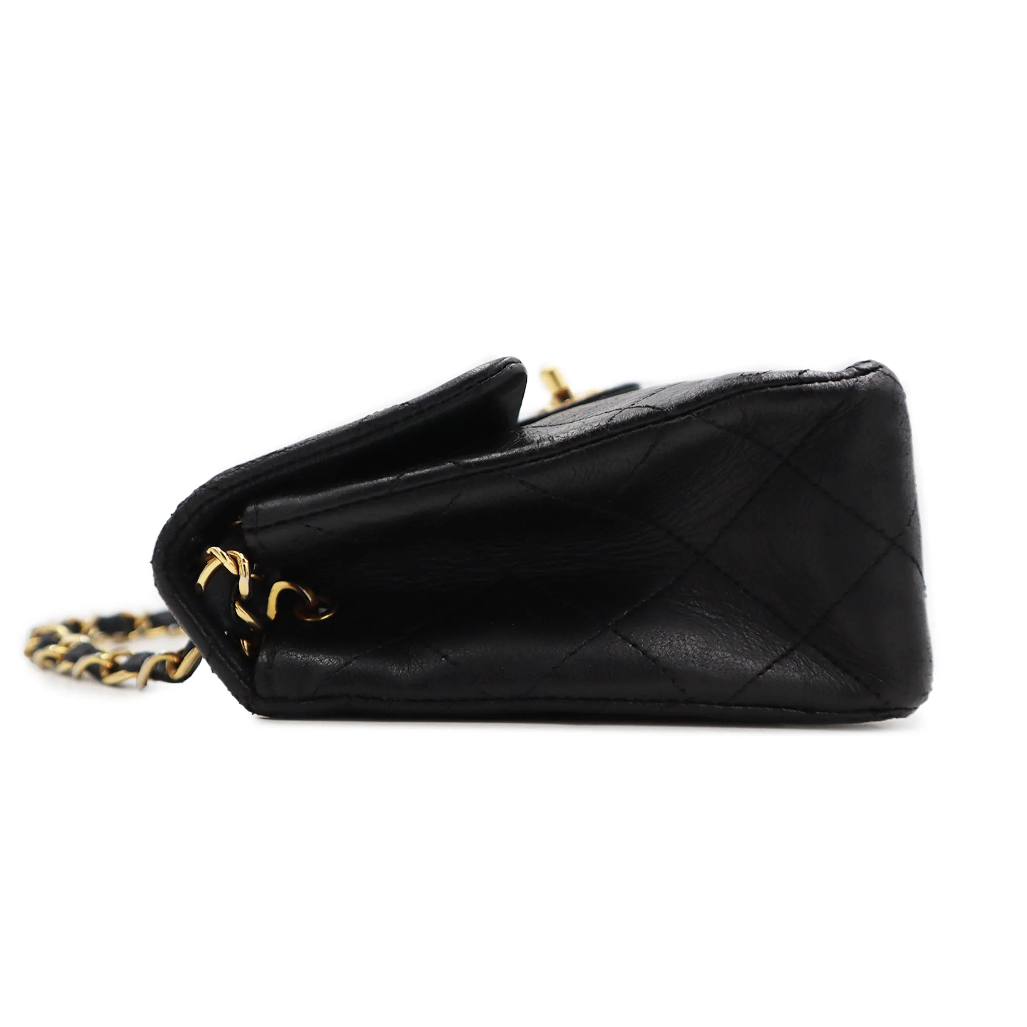 Chanel Quilted Lambskin Classic Flap Mini Chain Shoulder Bag