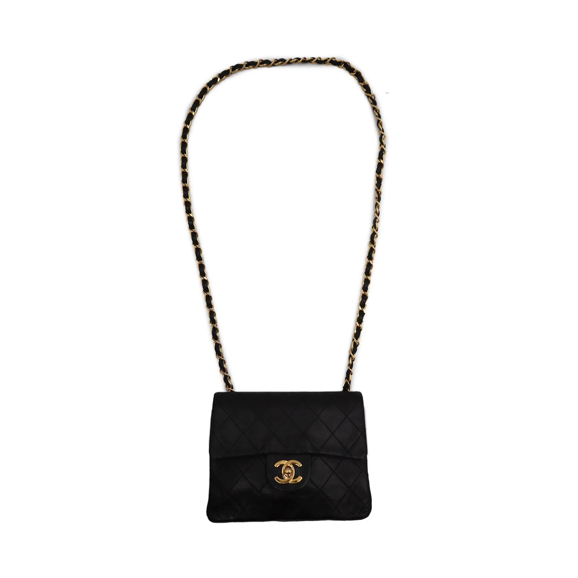 Chanel Quilted Lambskin Classic Flap Mini Chain Shoulder Bag