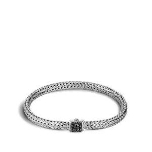 Classic Chain 5MM Bracelet in Silver with Gemstone
