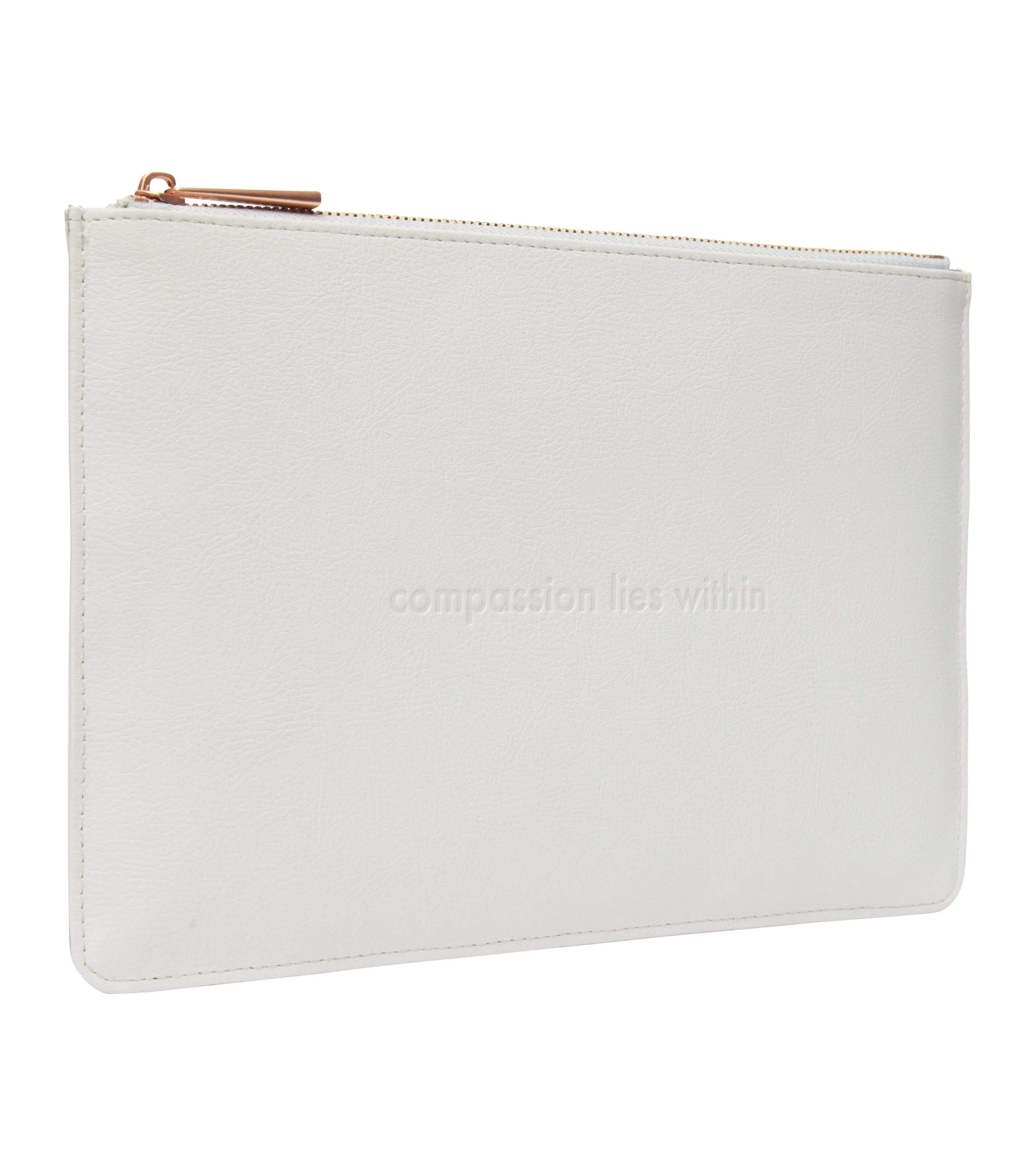 Classic Essentials Apple Leather Vegan Pouch | Light Grey