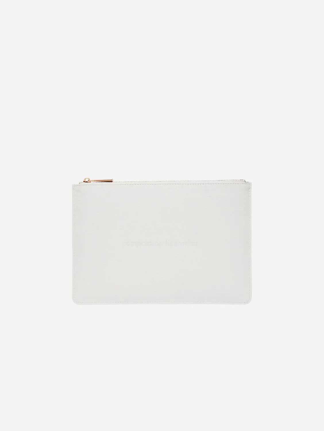 Classic Essentials Apple Leather Vegan Pouch | Light Grey