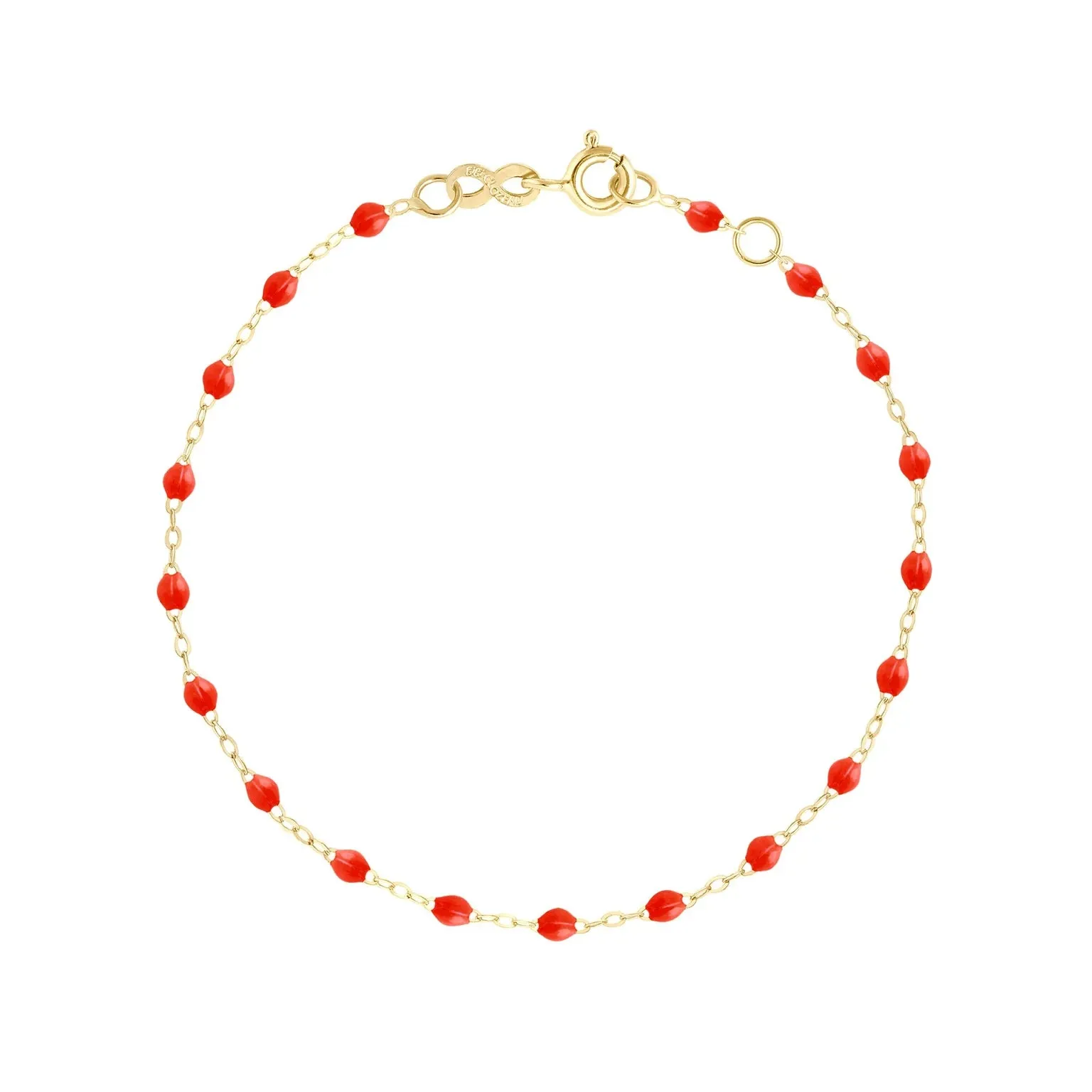 Classic Gigi Anklet- 9.4"- Yellow Gold- CORAL
