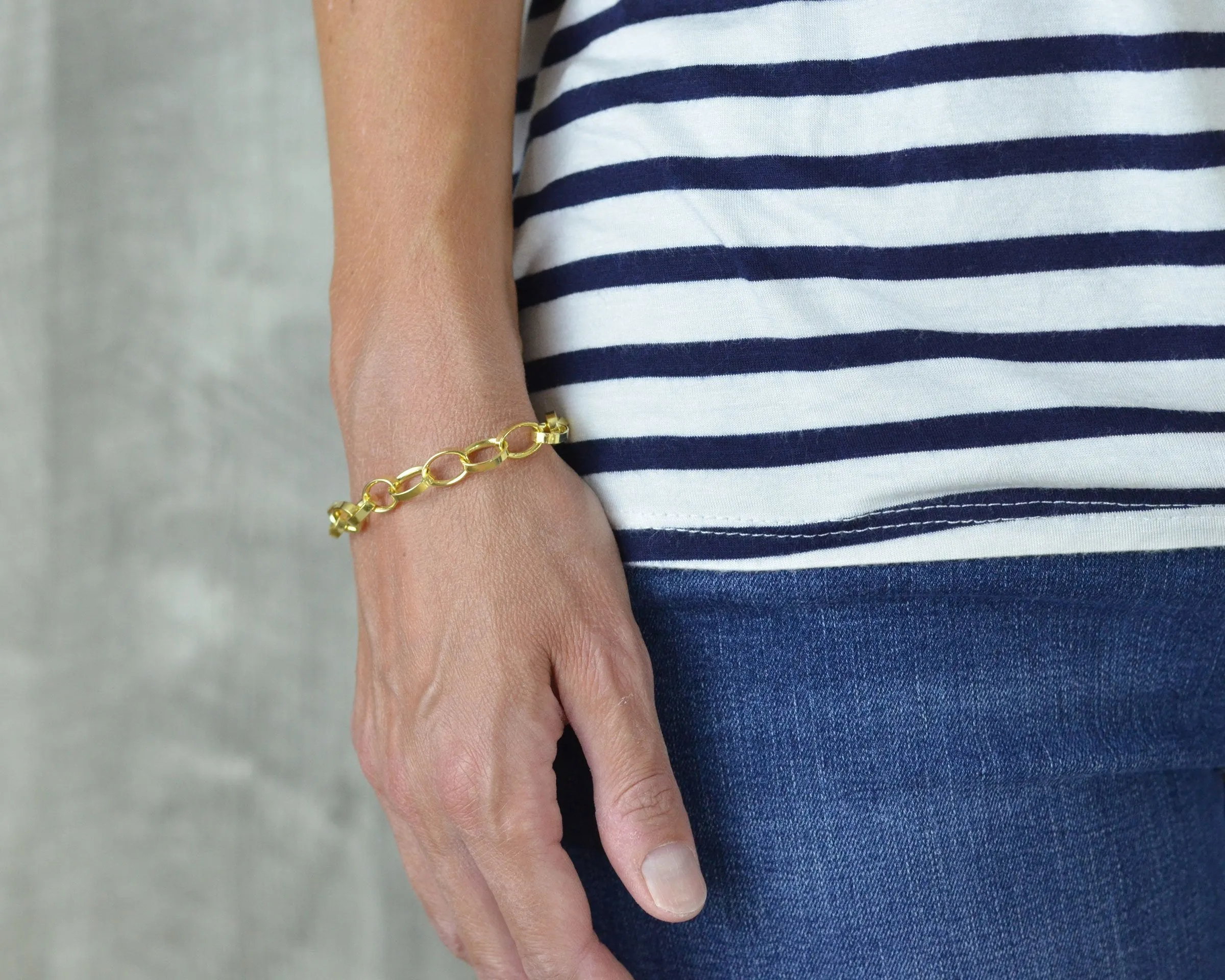 CLASSIC GOLD VERMEIL CHARM BRACELET - LOBSTER CLASP