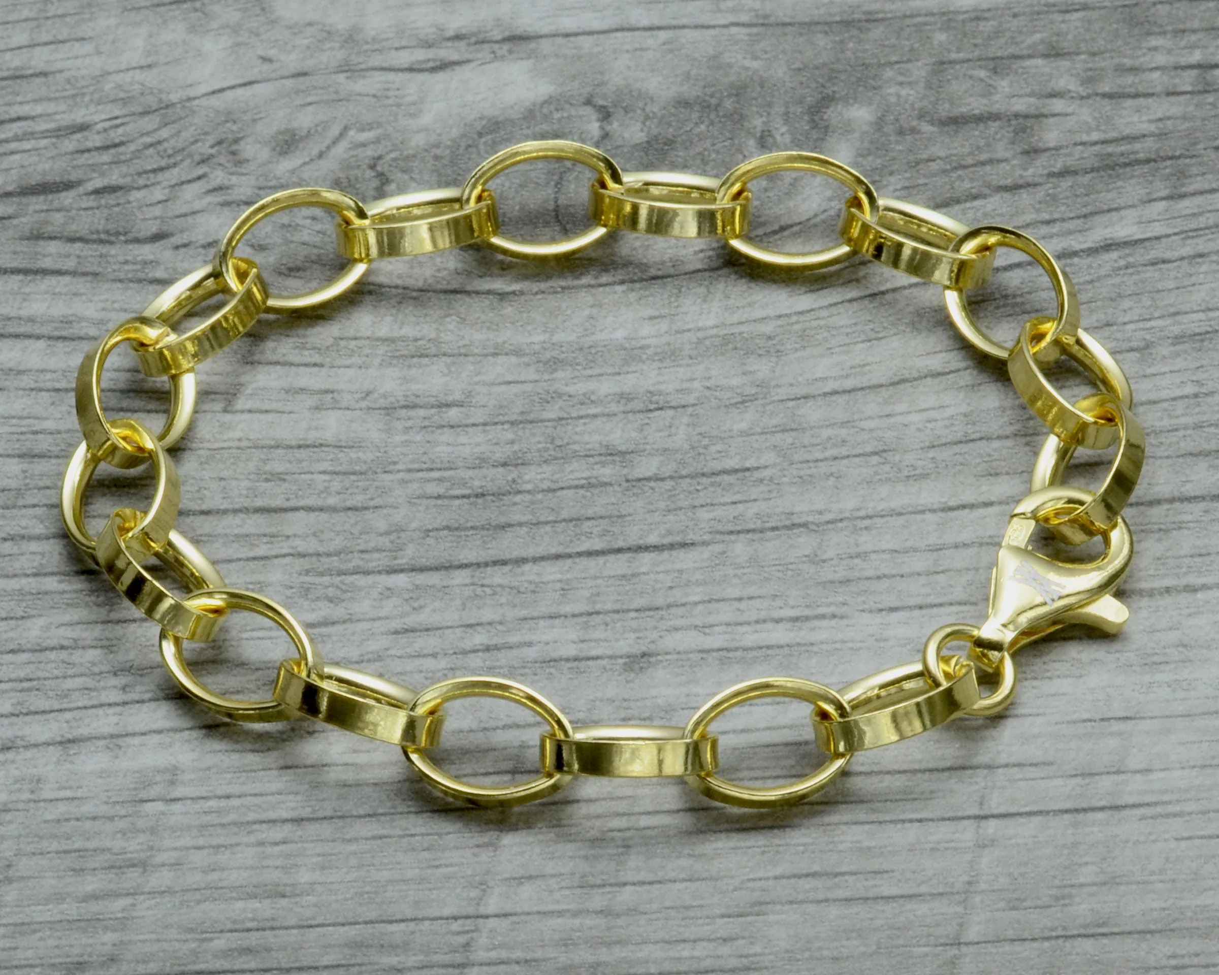 CLASSIC GOLD VERMEIL CHARM BRACELET - LOBSTER CLASP