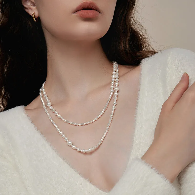 Classic Pearl OT-Shaped Clasp Long Necklace