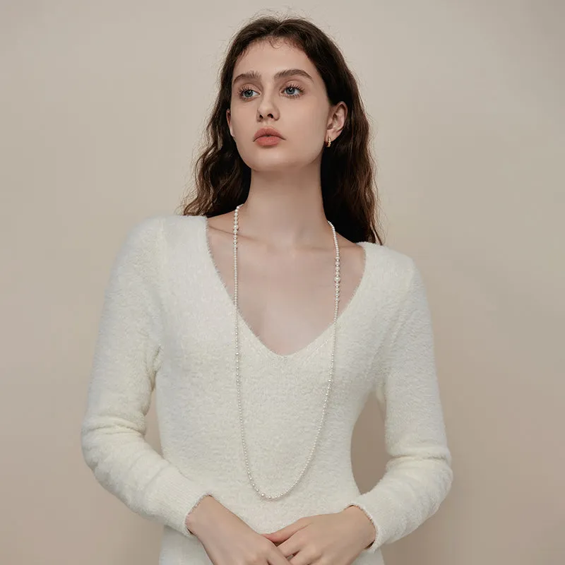 Classic Pearl OT-Shaped Clasp Long Necklace