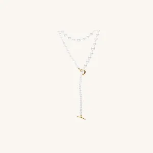 Classic Pearl OT-Shaped Clasp Long Necklace