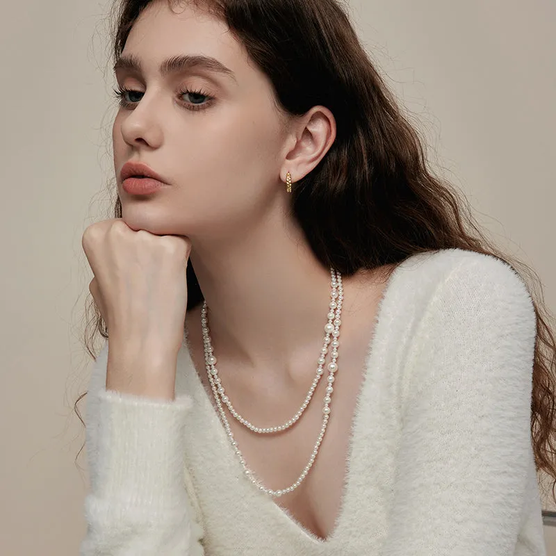 Classic Pearl OT-Shaped Clasp Long Necklace