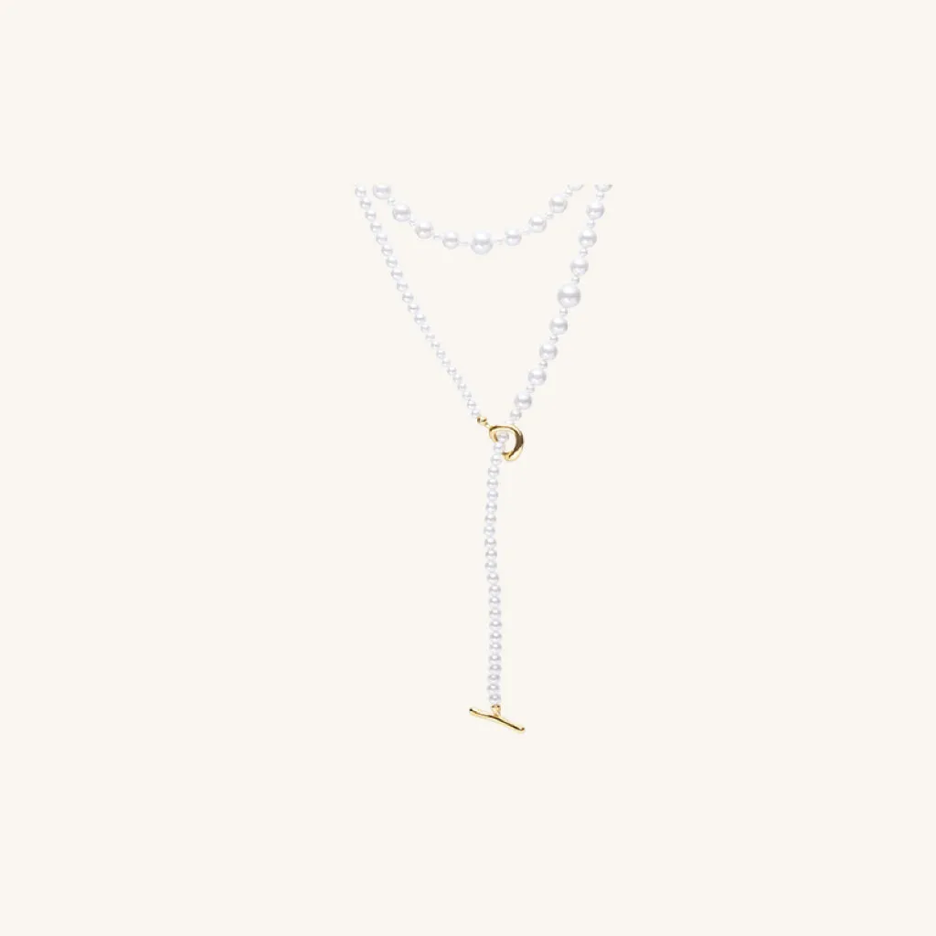 Classic Pearl OT-Shaped Clasp Long Necklace