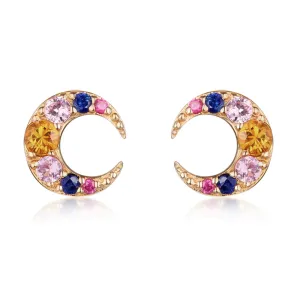 Crescent Moon Stud Earrings