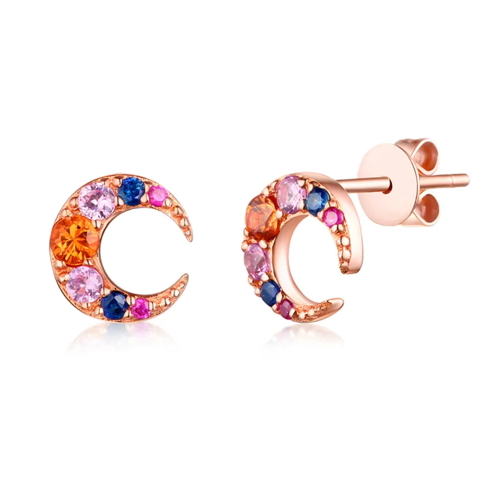Crescent Moon Stud Earrings