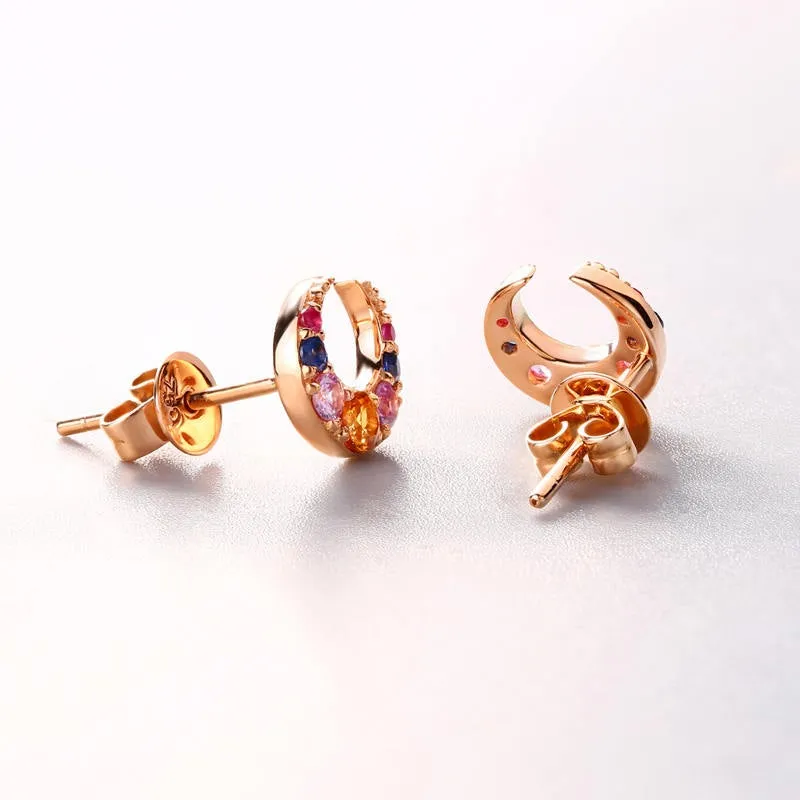 Crescent Moon Stud Earrings