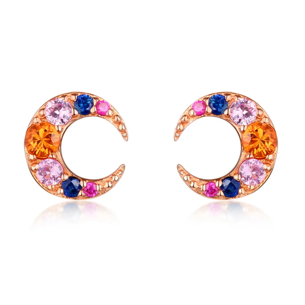 Crescent Moon Stud Earrings