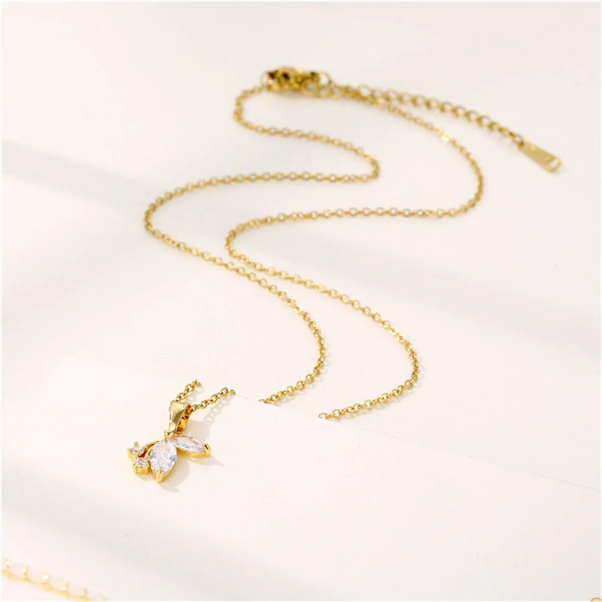 Crystal & 18K Gold-Plated Butterfly Pendant Necklace