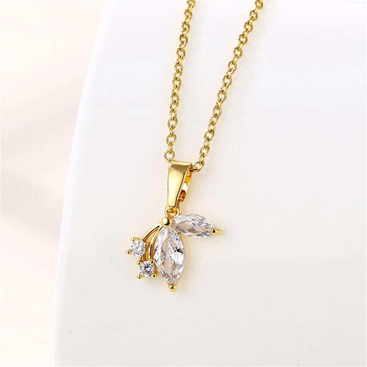 Crystal & 18K Gold-Plated Butterfly Pendant Necklace