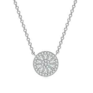 Crystal & Cubic Zirconia Round Pendant Necklace